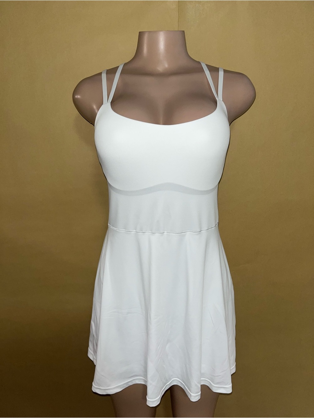 Offline by aerie White Double-Strap Built-In Bra Soft Spandex Dress